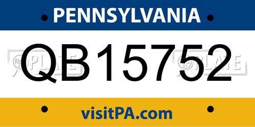 QB15752 Pennsylvania License Plate
