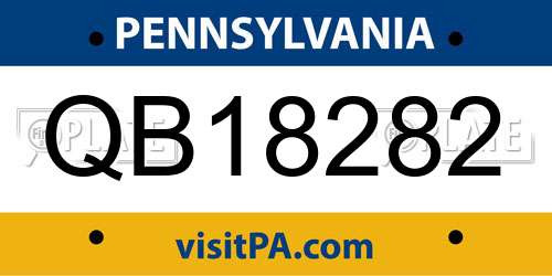 QB18282 Pennsylvania License Plate