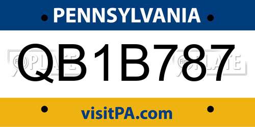 QB1B787 Pennsylvania License Plate