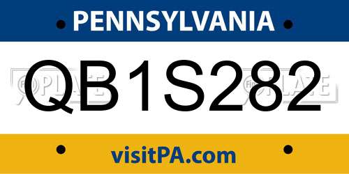 QB1S282 Pennsylvania License Plate
