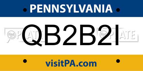 QB2B2I Pennsylvania License Plate