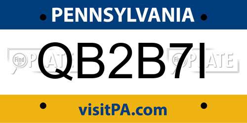 QB2B7I Pennsylvania License Plate