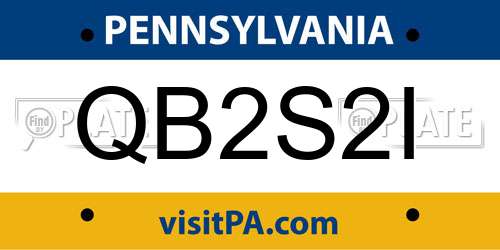 QB2S2I Pennsylvania License Plate