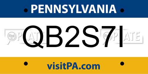 QB2S7I Pennsylvania License Plate