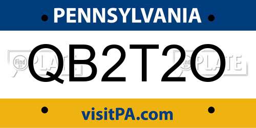 QB2T2O Pennsylvania License Plate