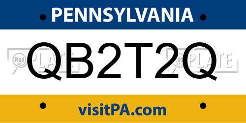 QB2T2Q Pennsylvania License Plate