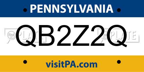 QB2Z2Q Pennsylvania License Plate