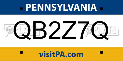 QB2Z7Q Pennsylvania License Plate