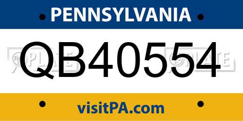 QB40554 Pennsylvania License Plate