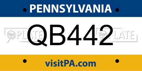 QB442 Pennsylvania License Plate