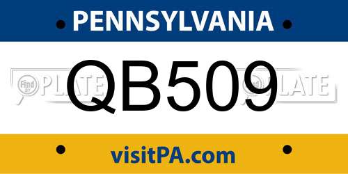 QB509 Pennsylvania License Plate