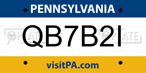 QB7B2I Pennsylvania License Plate