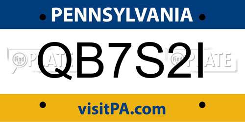 QB7S2I Pennsylvania License Plate