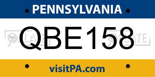 QBE158 Pennsylvania License Plate