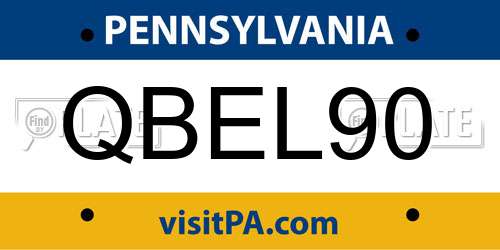 QBEL90 Pennsylvania License Plate