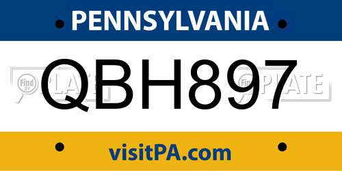 QBH897 Pennsylvania License Plate