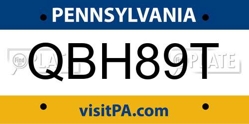 QBH89T Pennsylvania License Plate
