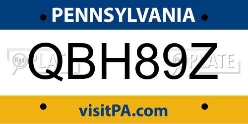 QBH89Z Pennsylvania License Plate