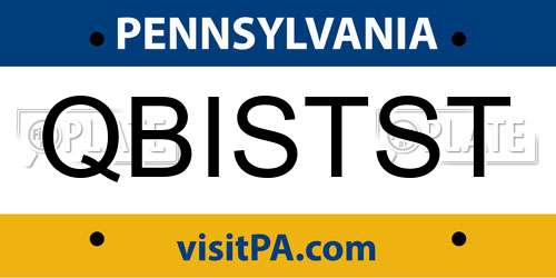 QBISTST Pennsylvania License Plate