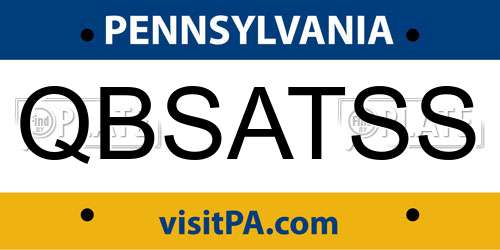 QBSATSS Pennsylvania License Plate