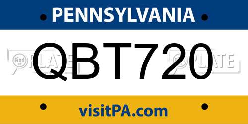 QBT720 Pennsylvania License Plate