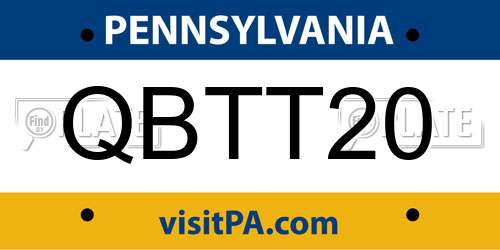 QBTT20 Pennsylvania License Plate