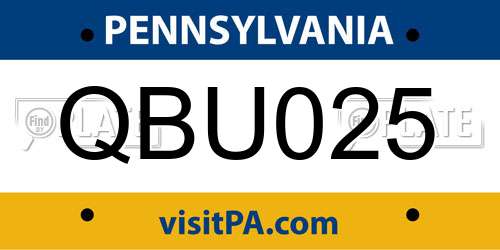 QBU025 Pennsylvania License Plate