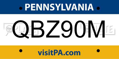 QBZ90M Pennsylvania License Plate