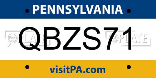 QBZS71 Pennsylvania License Plate