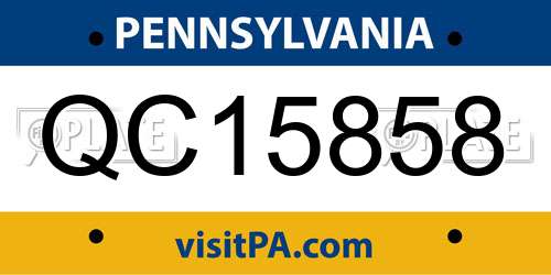 QC15858 Pennsylvania License Plate