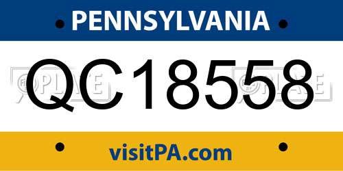 QC18558 Pennsylvania License Plate