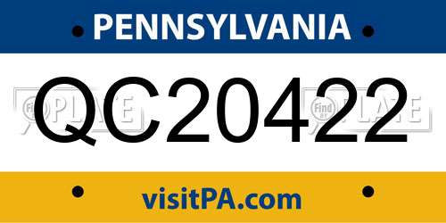 QC20422 Pennsylvania License Plate