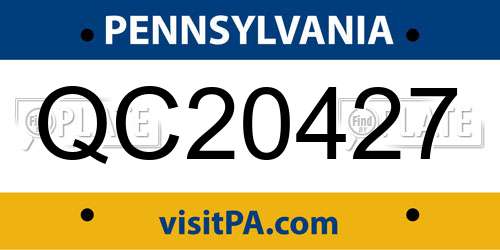 QC20427 Pennsylvania License Plate