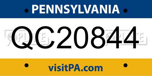 QC20844 Pennsylvania License Plate