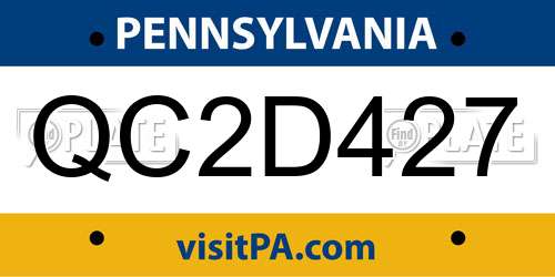QC2D427 Pennsylvania License Plate
