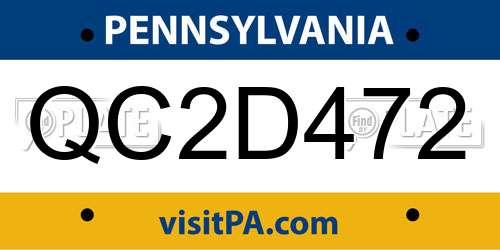 QC2D472 Pennsylvania License Plate
