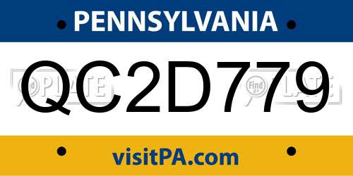 QC2D779 Pennsylvania License Plate