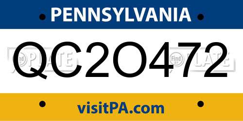 QC2O472 Pennsylvania License Plate