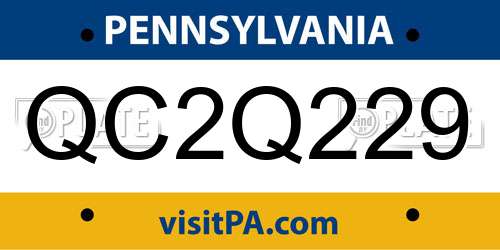 QC2Q229 Pennsylvania License Plate