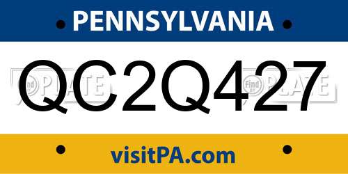 QC2Q427 Pennsylvania License Plate