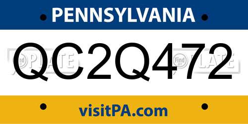 QC2Q472 Pennsylvania License Plate