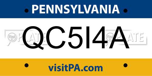 QC5I4A Pennsylvania License Plate