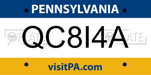 QC8I4A Pennsylvania License Plate