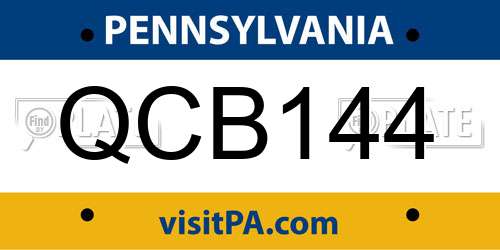 QCB144 Pennsylvania License Plate