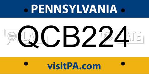 QCB224 Pennsylvania License Plate