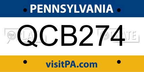 QCB274 Pennsylvania License Plate