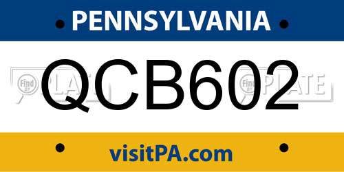 QCB602 Pennsylvania License Plate