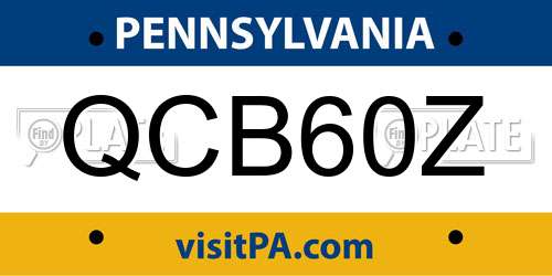 QCB60Z Pennsylvania License Plate