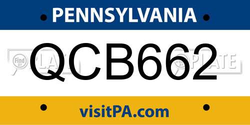 QCB662 Pennsylvania License Plate