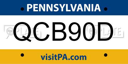 QCB90D Pennsylvania License Plate
